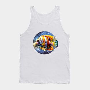 Pisces Zodiac Sign created with beautiful flowers Tank Top